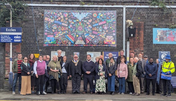Eccles Station mural unveiling